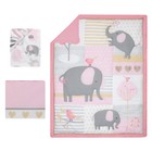 Bedtime Originals Eloise 3-piece Crib Bedding Set - Pink  Gray  White  Animals