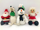 4 Rare Vintage Christmas Plush Beanies Santa Polaris Bear Bugs Bunny Santakins