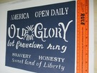 New Old Glory 4th July Primitive Antique Vintage Cardstock Stencil Usa Qty 2