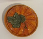 Vintage Ceramic Pumpkin Pie Dish  Pie Keeper Thanksgiving Covered Serving Dish 