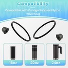Bosorio 2 Gaskets And 2 Stoppers Compatible With Contigo Snapseal Byron Black
