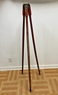 Vintage Wood Tripod Rustic Decor Transit Light Stand Survey Industrial Red Early