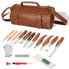 Seyhaki Wood Carving Tools Sets 19 Piece Deluxe Wood Carving Kit - Brown