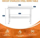 Commercial Stainless Steel 24 x60  Prep Work Table W backsplash Casters Kitchen