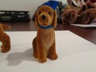 2 Flocked Golden  Labrador Retriever   Dogs Figurines