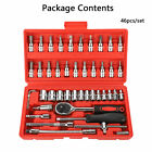 1246x 1 4  Socket Ratchet Wrench Set Metric Spanner Car Repair Tool Kit W case