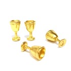 4pc Miniature Dollhouse 1 12 Scale Retro Metal Gold Wine Cups Doll Accessories
