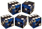Genuine Flamingo Vegas Casino Craps Dice Blue Polished Set 5 Matching Serial  s