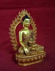 Tibetan Buddhism Lord Shakyamuni Buddha Gold Plated Copper Statue Sculpture Free