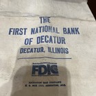 Vintage Cloth Money Deposit Bag First National Bank Of Decatur  Decatur  Ill 