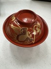 Japanese Lacquer Set Of 12 Lidded Soup Bowl Gold Floral Maki-e Meiji Era