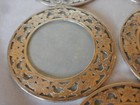 Set Of 8 Vintage Webster  Sterling Silver Overlay Coasters Floral Design 3 