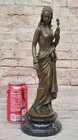 Magnificent Art Nouveau Victorian Bronze Maiden 14  Tall Home Decor Figurine Art