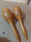  Maracas Musical Instrument Vintage Wooden Pair