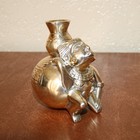 Toltec Silver Woman Vessel     D   argenta  412    silver Plated W  Gold Accents