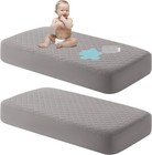 2 Pack Waterproof Mini Crib Mattress Protector  Quilted 24 x38  Fitted Mattre   