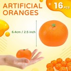 16 Pcs Artificial Oranges  Decorative  Lifelike  Realistic Fake Fruit  Decor
