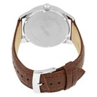 Seiko Mens Watch Solar Powered Dark Green Sunray Dial Brown Strap Sne529