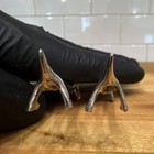 Vintage Silver Plated Dachshund Knife Rest Pair 2pc Set Bright Wiener Dog Rest