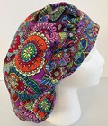 Mosaic Floral Print Size Medium Medical Bouffant Scrub Cap Surgery Hat
