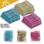 300 100pcs Heat Shrink Butt Wire Splice Connectors Crimp Terminals 10-22 Gauge