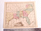 1866 Hand-colored Map Of  southern States  Usa Approximately  11  X 9   20823