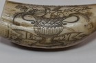 Vintage Fake Scrimshaw Reproduction Resin Whale Tooth Whaler Lion 1827
