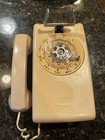 Vtg Pink  Peach Bell System Western Electric Rotary Dial Wall Mount Phone Tested