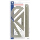 College Combination Set - Triangle  Protractor   Ruler Set  Transparent Smoke