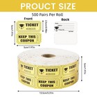 1000 Raffle Tickets Gold Double Roll Metallic Foil events    