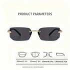Rimless Sunglasses Rectangle Fashion Popular Women Men Shades Small Square