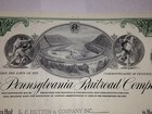 Pennsylvania Railroad Original Stock Certificate With Horseshoe Curve Vignette