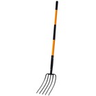 Heavy Duty 5 Tine Pitchfork For Gardening  Fiberglass Handle  58  Garden Fork