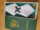 Unused Pair Of Vintage Embroidered Irish Linen Handkerchiefs