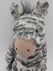 Jellycat London Bashful Zebra Plush 12  Medium Stuffed Animal Gray Striped