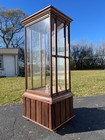Antique Oak Glass Display Case Mercantile General Store