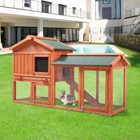 58  Wooden Rabbit Hutch Chicken Coop House Outdoor Small Animal Bunny Cage W run