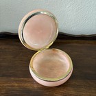 Vintage Pink Alabaster Floral Jewelry Box Genuine Alabaster Flowers Trinket Box