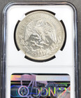 1900 Cn Jq Mexico Silver 1 Peso Large Cap   Rays Ngc Ms 62 Rare Mint State
