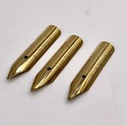 X3 Hunt Co Fountain Pen Nibs 745 F Alloy Tipped Gold Plated Vintage Nos Size 2