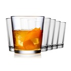 Set Of 6 Double Old Fashioned Glasses  12 Oz Clear Rocks Glasses  Modern Barware