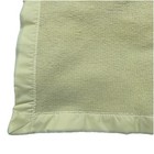 Vintage Waffle Weave Satin Trim Baby Blanket Soft Pastel Yellow