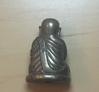 Thai Buddhist Monk Amulet Statue Dark Metal Sacred Talisman Thailand