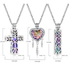 3 Pcs Urn Necklace For Ashes Keepsake Cremation Heart Cross Keepsake Necklace Us