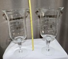 Vintage Princess House Clear Etched Floral Glass Hurricane 2candle Holders 16in
