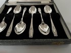 Cased Set Of 6 Sterling Silver Coffee Spoons  sheffield 1959 