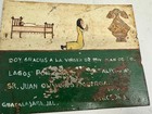 Vintage Set Of 2 Mexican Ex Voto Tin Paintings Prayers Folk Art