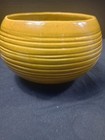 Vintage  Round Green gold Pottery Flower Pot Planter