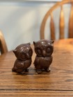 Set Of 2 Vintage Mid-century Ceramic Owl Figurines