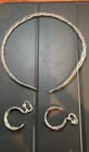 Vintage Taxco Mexico Twisted Braid Sterling Silver Choker   Earrings 925 Mexico